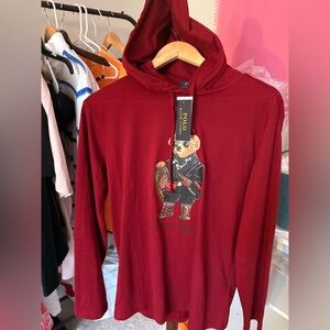 Ralph Lauren Red Bear Graphic Hoodie